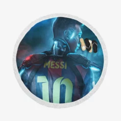 Lionel Messi Humble Football Player Round Beach Towel