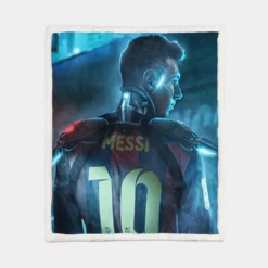 Lionel Messi Humble Football Player Sherpa Fleece Blanket 1