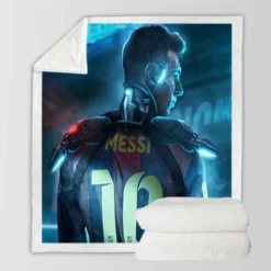 Lionel Messi Humble Football Player Sherpa Fleece Blanket