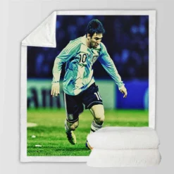 Lionel Messi Inspiring Argentina Sports Player Sherpa Fleece Blanket