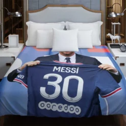 Lionel Messi Ligue 1 Soccer Player Duvet Cover