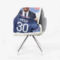 Lionel Messi Ligue 1 Soccer Player Sherpa Fleece Blanket 2