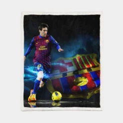 Lionel Messi Mature sports Player Sherpa Fleece Blanket 1