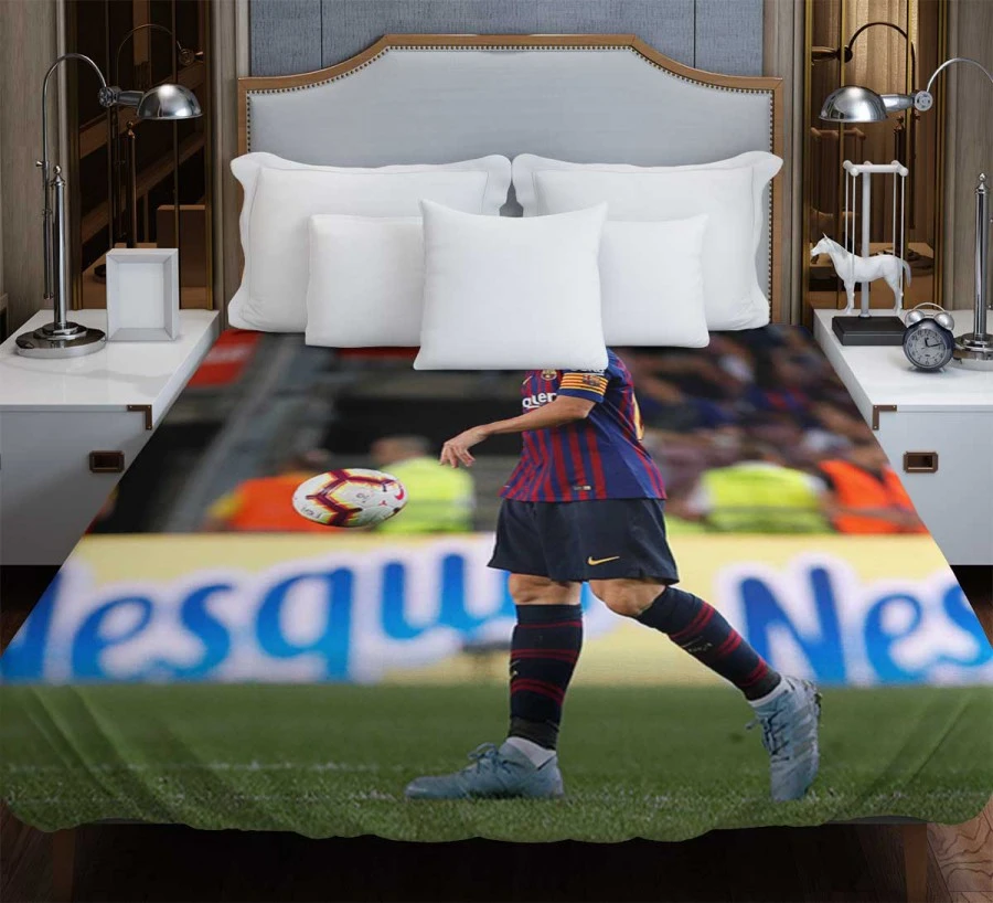 Lionel Messi Mercurial Barca Soccer Player Duvet Cover