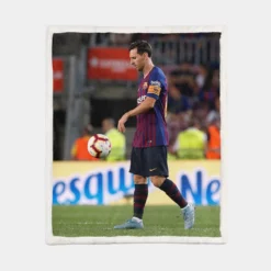 Lionel Messi Mercurial Barca Soccer Player Sherpa Fleece Blanket 1