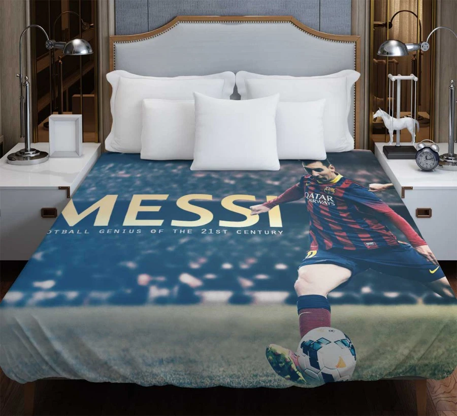 Lionel Messi Mighty Footballer Player Duvet Cover