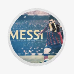 Lionel Messi Mighty Footballer Player Round Beach Towel