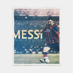 Lionel Messi Mighty Footballer Player Sherpa Fleece Blanket 1