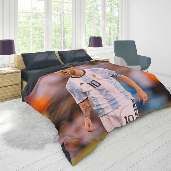 Lionel Messi Most Goals in La Liga Duvet Cover 1