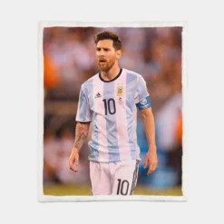 Lionel Messi Most Goals in La Liga Sherpa Fleece Blanket 1