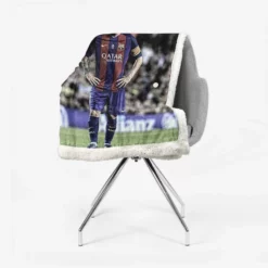 Lionel Messi Natural Bacra Soccer Player Sherpa Fleece Blanket 2