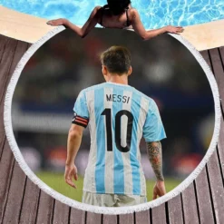 Lionel Messi Outstanding Sports Player Round Beach Towel 1