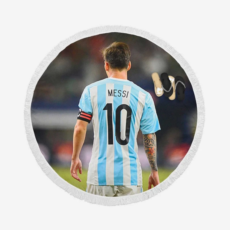 Lionel Messi Outstanding Sports Player Round Beach Towel
