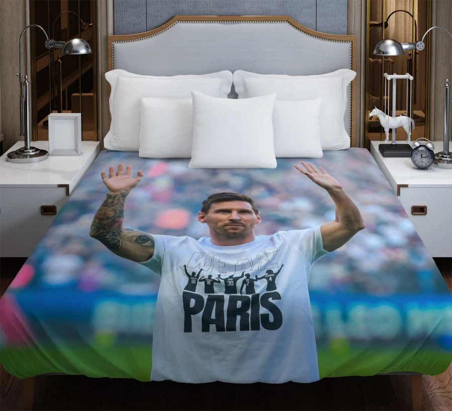 Lionel Messi PSG Football Player Duvet Cover