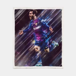 Lionel Messi Popular Footballer Player Sherpa Fleece Blanket 1