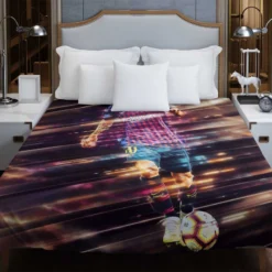 Lionel Messi Potent Barca Football Player Duvet Cover