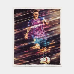 Lionel Messi Potent Barca Football Player Sherpa Fleece Blanket 1