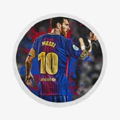 Lionel Messi Pro Soccer Player Round Beach Towel