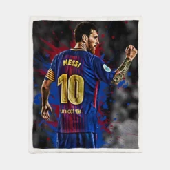 Lionel Messi Pro Soccer Player Sherpa Fleece Blanket 1