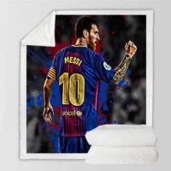 Lionel Messi Pro Soccer Player Sherpa Fleece Blanket