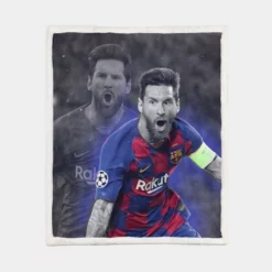 Lionel Messi Soccer Player Sherpa Fleece Blanket 1