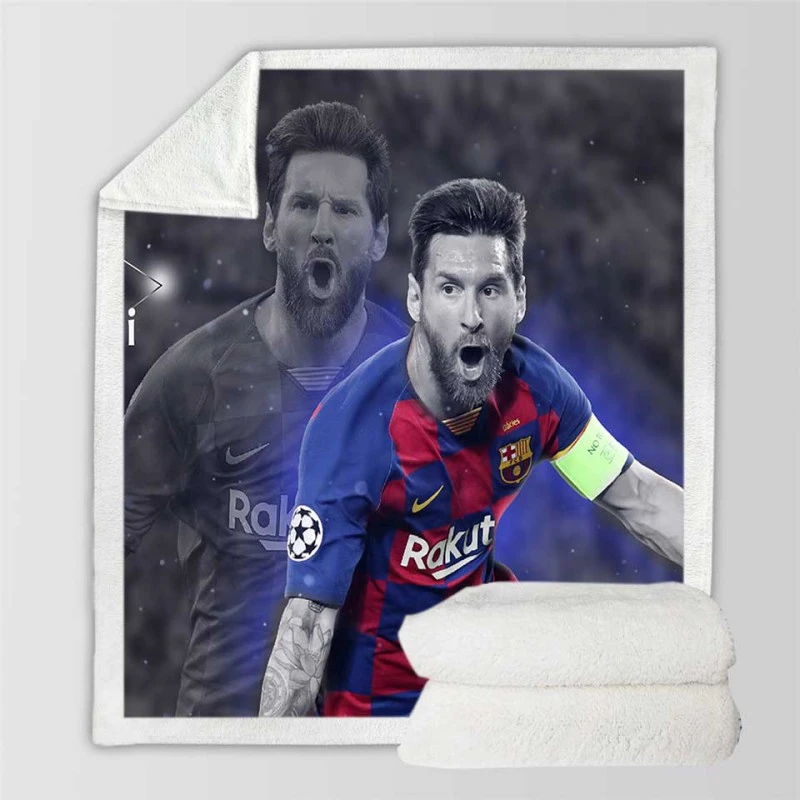 Lionel Messi Soccer Player Sherpa Fleece Blanket