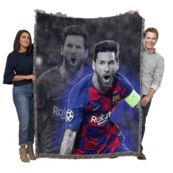 Lionel Messi Soccer Player Woven Blanket