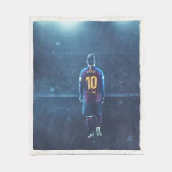 Lionel Messi Sports Player Sherpa Fleece Blanket 1