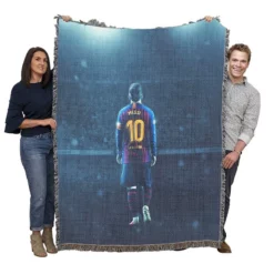 Lionel Messi Sports Player Woven Blanket