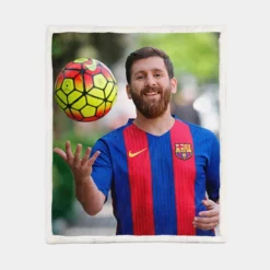 Lionel Messi Success Barca Footballer Player Sherpa Fleece Blanket 1