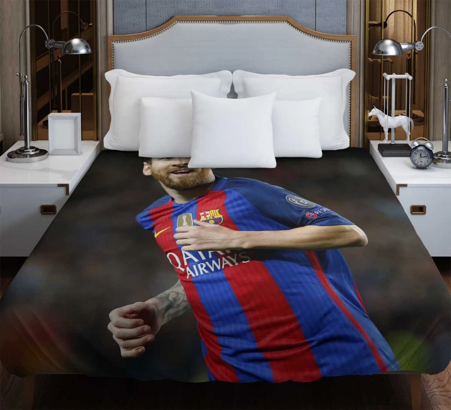 Lionel Messi UEFA Champions League Footballer Duvet Cover