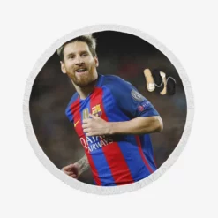 Lionel Messi UEFA Champions League Footballer Round Beach Towel