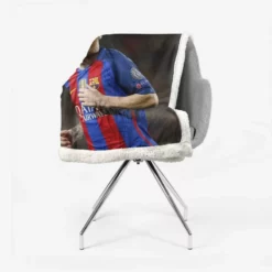 Lionel Messi UEFA Champions League Footballer Sherpa Fleece Blanket 2