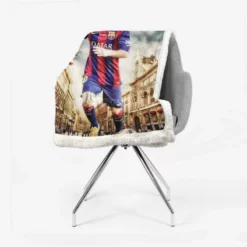 Lionel Messi flexible Barca Football Player Sherpa Fleece Blanket 2