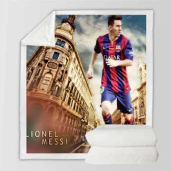 Lionel Messi flexible Barca Football Player Sherpa Fleece Blanket