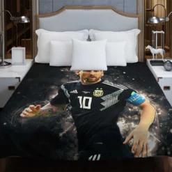 Lionel Messi  in Argentina Black Jersey Duvet Cover