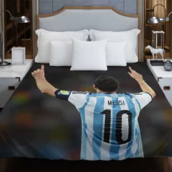 Lionel Messi influential Argentina Soccer Player Duvet Cover