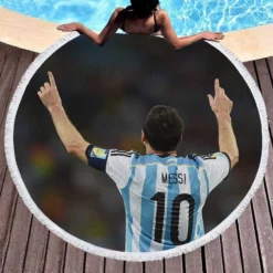 Lionel Messi influential Argentina Soccer Player Round Beach Towel 1