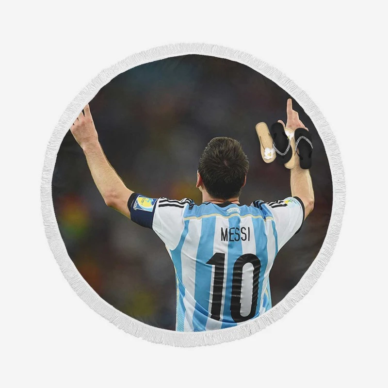 Lionel Messi influential Argentina Soccer Player Round Beach Towel