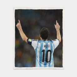 Lionel Messi influential Argentina Soccer Player Sherpa Fleece Blanket 1