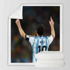 Lionel Messi influential Argentina Soccer Player Sherpa Fleece Blanket