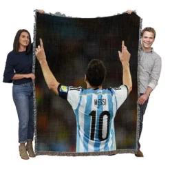 Lionel Messi influential Argentina Soccer Player Woven Blanket