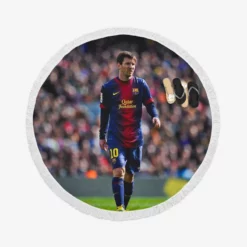 Lionel Messi keen sports Player Round Beach Towel