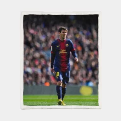 Lionel Messi keen sports Player Sherpa Fleece Blanket 1