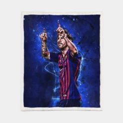 Lionel Messi professional sports Player Sherpa Fleece Blanket 1