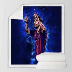 Lionel Messi professional sports Player Sherpa Fleece Blanket