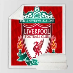 Liverpool FC Awarded English Football Club Sherpa Fleece Blanket