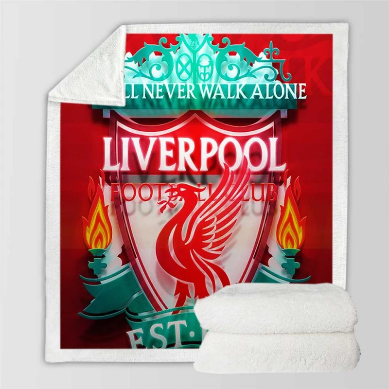 Liverpool Football Encouraging Football Club Sherpa Fleece Blanket
