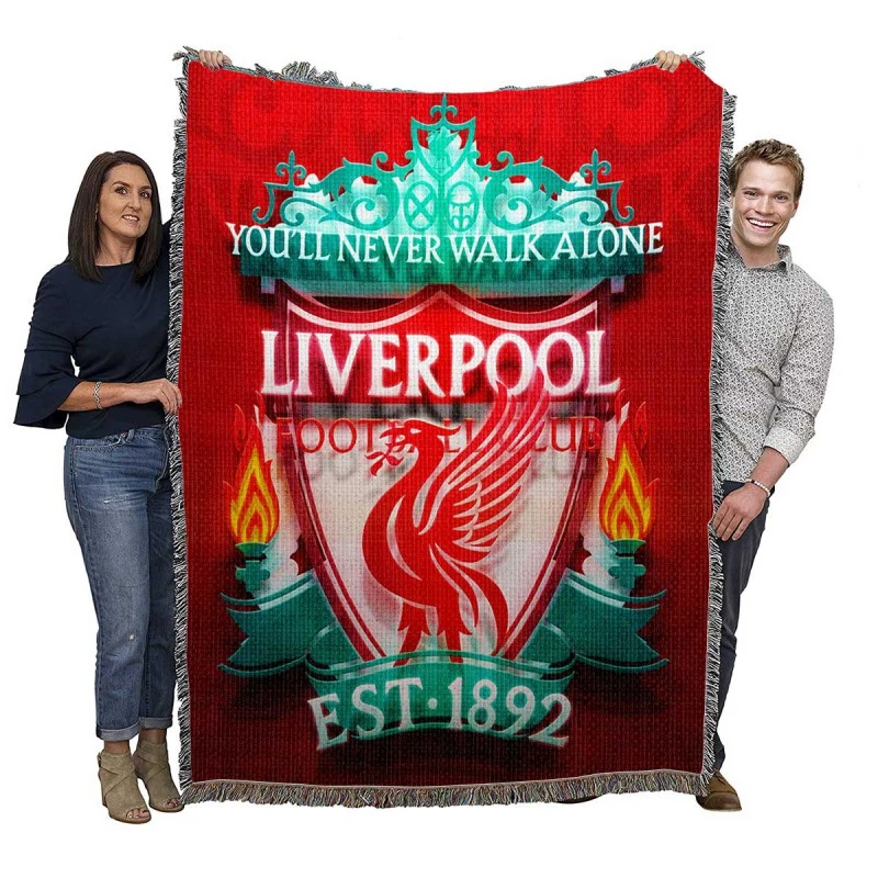 Liverpool Football Encouraging Football Club Woven Blanket