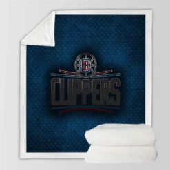 Los Angeles Clippers Energetic NBA Basketball Club Logo Sherpa Fleece Blanket